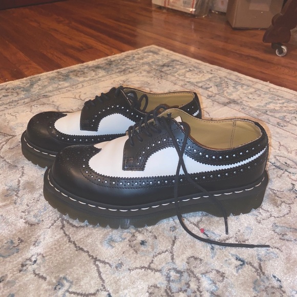 Dr. Martens Shoes - Black & White Rockabilly Style Doc Martens